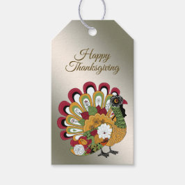Etiquetas Para Regalos Fiesta de la cena de Acción de Gracias, colorida T