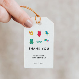 Etiquetas Para Regalos Fiesta de la piscina Cumpleaños Mínimo Simple Cuta