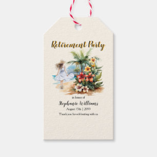 Etiquetas Para Regalos Fiesta de las flores de Aloha en la playa de retir