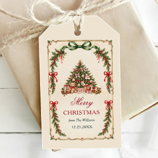Etiquetas Para Regalos Fiesta de Navidad con lazo rojo de Cascanueces