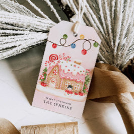 Etiquetas Para Regalos Fiesta de Navidad de Casa de Pan de Jengibre