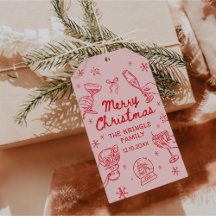 Fiesta de Navidad Dibujada a Mano Caprichosa