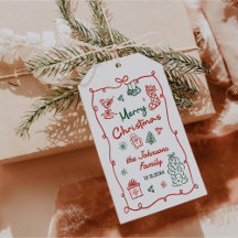 Fiesta de Navidad Friendsmas Dibujada a Mano Retro
