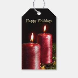 Etiquetas Para Regalos Fiesta de Navidad Velas Rojas Vacaciones de Invier