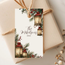 Etiquetas Para Regalos Fiesta de Navidades de Rústica Lantern