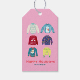 Etiquetas Para Regalos Fiesta de Navidades de suéter feo de festividad re