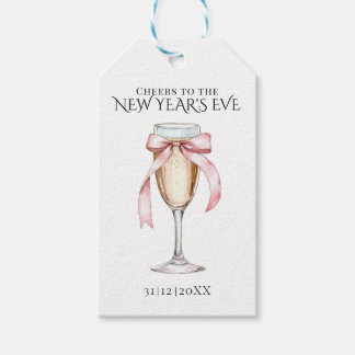 Etiquetas Para Regalos Fiesta de Nochevieja con champán caprichosa 