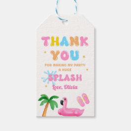 Etiquetas Para Regalos Fiesta de Piscina de Verano Tropical Salpicaduras 