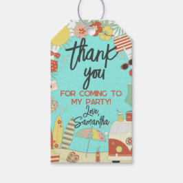 Etiquetas Para Regalos Fiesta De Playa Retro Groovy Elegante Gracias Por