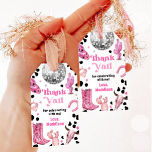 Etiquetas Para Regalos Fiesta de rodeo espacial Disco Cowgirl