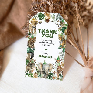 Etiquetas Para Regalos Fiesta de Safari Jungla Animales Niño Cumpleaños G
