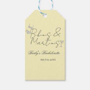 Etiquetas Para Regalos Fiesta de soltera Bikins & Martinis amarillo retro