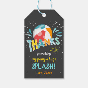 Etiquetas Para Regalos Fiesta De Splish Splash Pool Gracias Favor