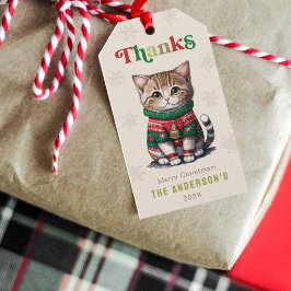 Etiquetas Para Regalos Fiesta de suéter feo de gato