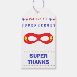 Etiquetas Para Regalos Fiesta de Superhéroes Super gracias