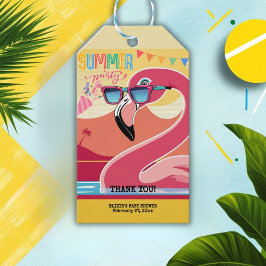 Etiquetas Para Regalos Fiesta de Verano del Flamenco Rosa 