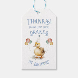 Etiquetas Para Regalos Fiesta del primer cumpleaños del pato afortunado
