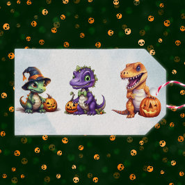 Etiquetas Para Regalos Fiesta Dino-Mash de los dinosaurios de Halloween