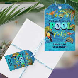 Etiquetas Para Regalos Fiesta divertido de la piscina de verano Cumpleaño