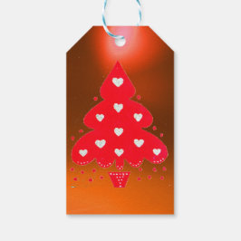 Etiquetas Para Regalos FIESTA NAVIDEÑA DEL ÁRBOL DE NAVIDAD ROJO naranja