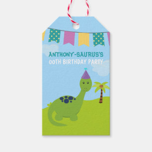 Etiquetas Para Regalos Fiesta personalizada con tema de dinosaurio adorab