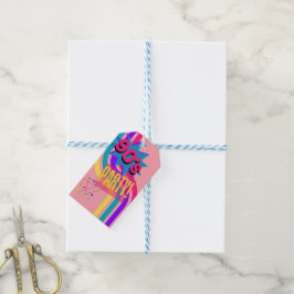 Etiquetas Para Regalos Fiesta Retro Años 90 Cumpleaños Nostálgico Rosa