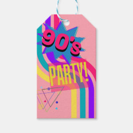 Etiquetas Para Regalos Fiesta Retro Años 90 Cumpleaños Nostálgico Rosa