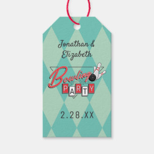 Etiquetas Para Regalos Fiesta retro de los bolos del logotipo