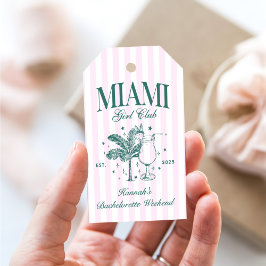 Etiquetas Para Regalos Fiesta Retro Moderna de Bachelorette de Miami Rosa