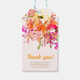 Etiquetas Para Regalos Fiesta romántico floral brillante gracias