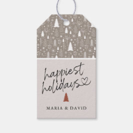 Etiquetas Para Regalos Fiestas más felices modernas caligrafía personaliz