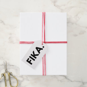 Etiquetas Para Regalos Fika sueca negrita rectangular