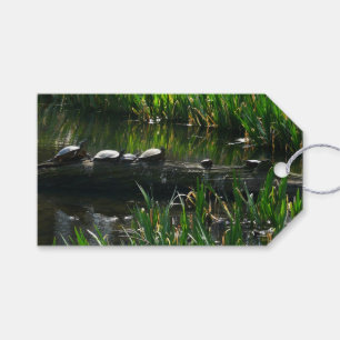Etiquetas Para Regalos Fila de la naturaleza verde de las tortugas