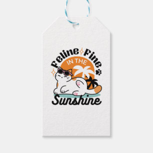 Etiquetas Para Regalos Fino felino a la luz del sol - Gato tropical relaj