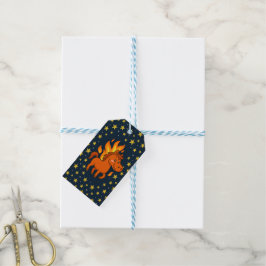 Etiquetas Para Regalos Firme Mate con un caballo rojo