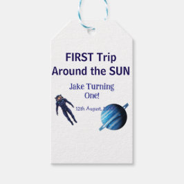 Etiquetas Para Regalos First trip around the sun planet astronaut birthda