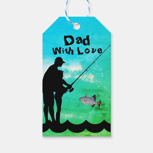 Etiquetas Para Regalos Fisherman Dad (Anverso)