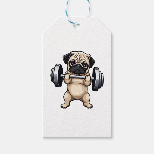Etiquetas Para Regalos Fitness Pug (Anverso)