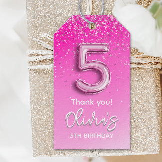 Etiquetas Para Regalos Five and Fabulous Pink Birthday Theme"