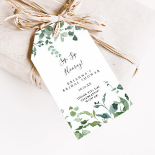 Etiquetas Para Regalos Flagelación verde guión Sip Sip Hooray Bridal Show