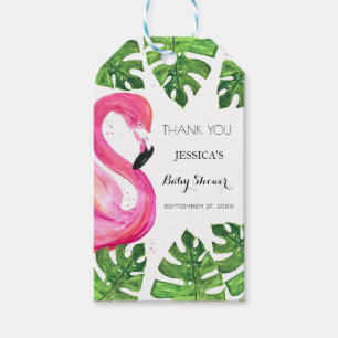 Etiquetas Para Regalos Flamingo Favor del Partido Baby Shower Rosado Trop