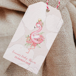 Etiquetas Para Regalos Flamingo rosa Es un Baby Shower Chica
