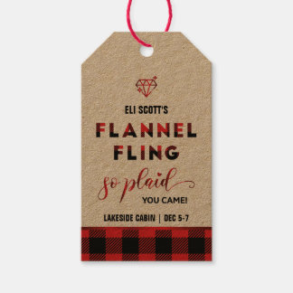 Etiquetas Para Regalos Flannel Fling Personalizado Gracias Por Favor