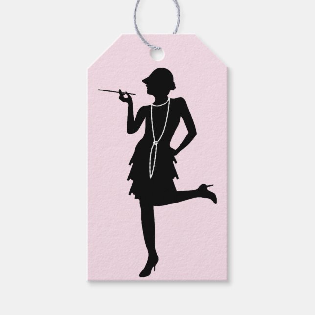 Etiquetas Para Regalos Flapper Silhouette (Anverso)