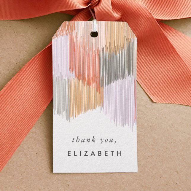 Etiquetas Para Regalos Flequillo Moderno (Modern fringe coral pink gift tag.)