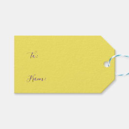 Etiquetas Para Regalos Flor amarilla y púrpura personalizada