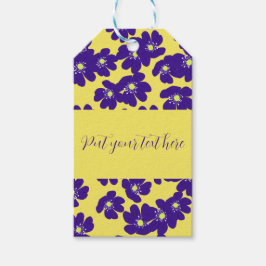 Etiquetas Para Regalos Flor amarilla y púrpura personalizada
