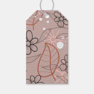 Etiquetas Para Regalos Flor caprichosa y hojas impresión