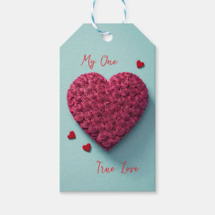 Etiquetas Para Regalos Flor de corazón de amor verdadero -