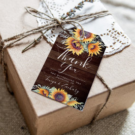 Etiquetas Para Regalos Flor de Girasol Rústica | Gracias